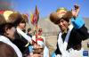 3月16日，村民在西藏拉萨市曲水县茶巴朗村参加春耕仪式。